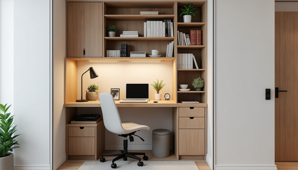 découvrez des idées pratiques pour aménager un bureau fonctionnel dans un placard et optimiser l'espace chez vous.