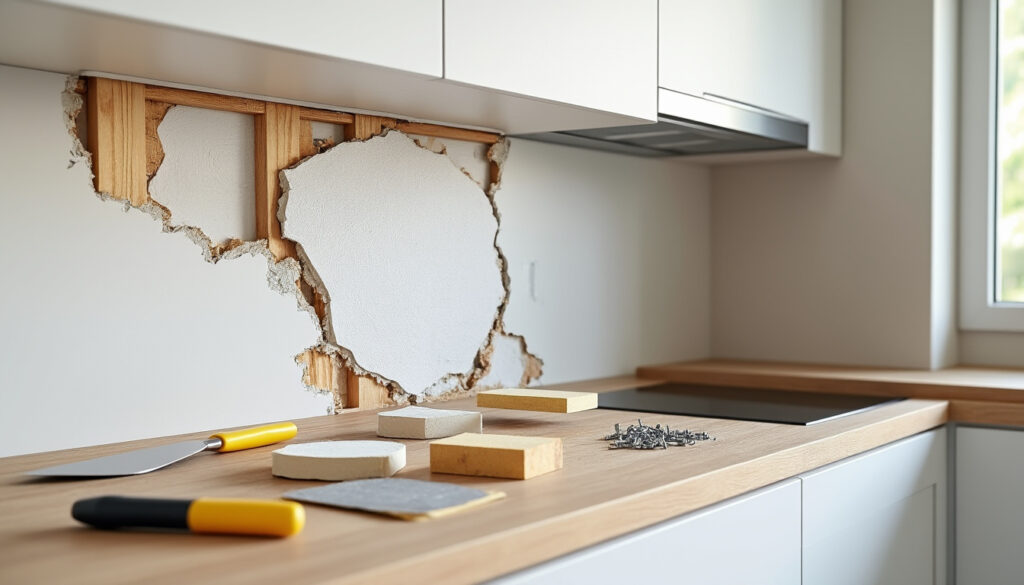 découvrez comment réparer et renforcer efficacement un meuble haut de cuisine après un arrachage dans le placo, avec des conseils pratiques et des étapes simples pour une réparation durable.
